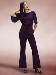 Hot Squash Purple Drop Shoulder Jumpsuit - Image 2 of 5