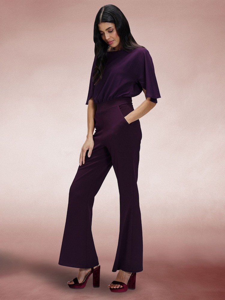 Hot Squash Purple Drop Shoulder Jumpsuit - Image 3 of 5