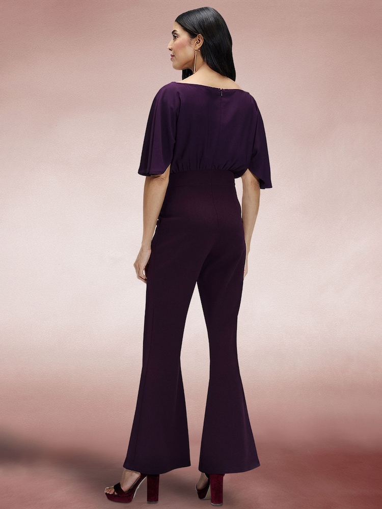 Hot Squash Purple Drop Shoulder Jumpsuit - Image 5 of 5