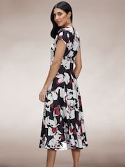 Hot Squash A Line Midi Black Dress with Cap Sleeves - Image 3 of 4