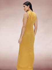 Hot Squash Yellow Deep V-Neck Ruched Dress - Image 3 of 4