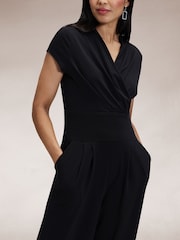 Hot Squash Black Cap Sleeved Wide Leg Jumpsuit - Image 4 of 5