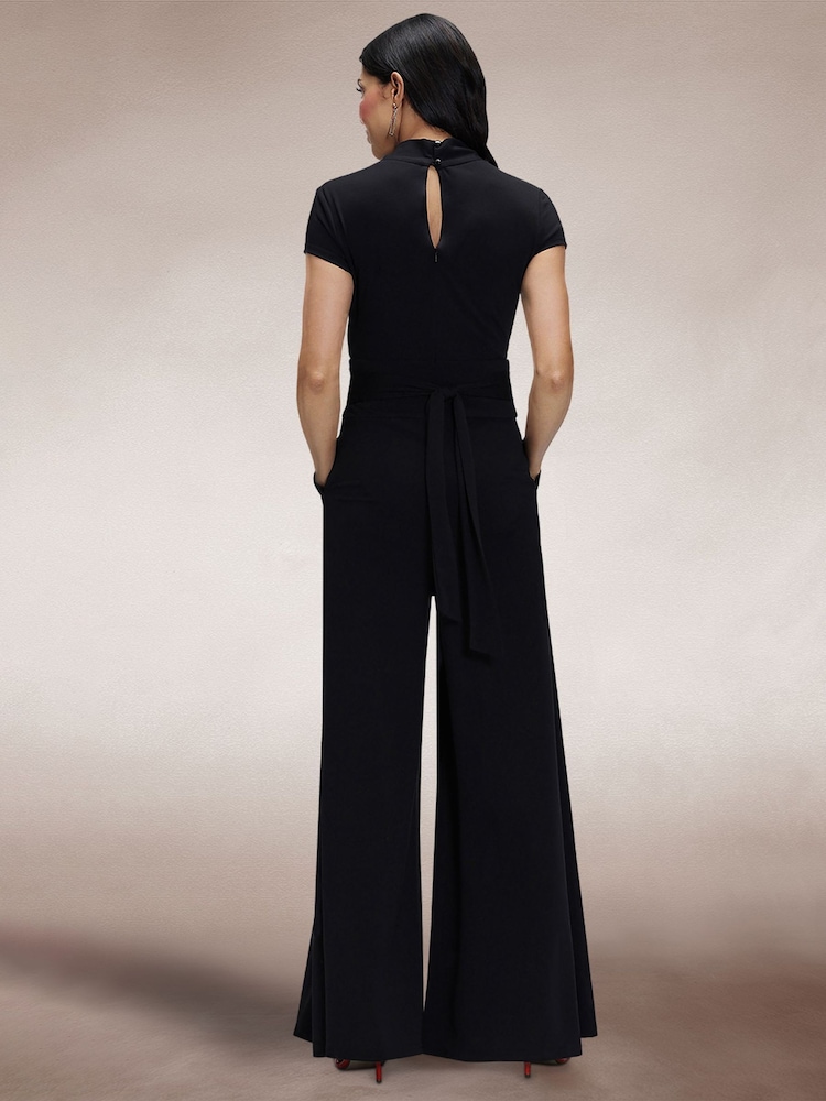 Hot Squash Black Cap Sleeved Wide Leg Jumpsuit - Image 5 of 5