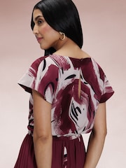 Hot Squash Red Pleated Midi Dress - Image 5 of 7
