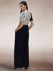 Hot Squash Overwrap Print Black Jumpsuit - Imagen 4 de 5