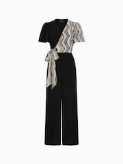 Hot Squash Overwrap Print Black Jumpsuit - Imagen 5 de 5