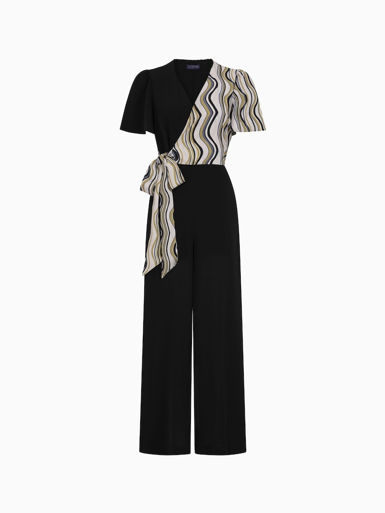 Hot Squash Overwrap Print Black Jumpsuit - Imagen 5 de 5