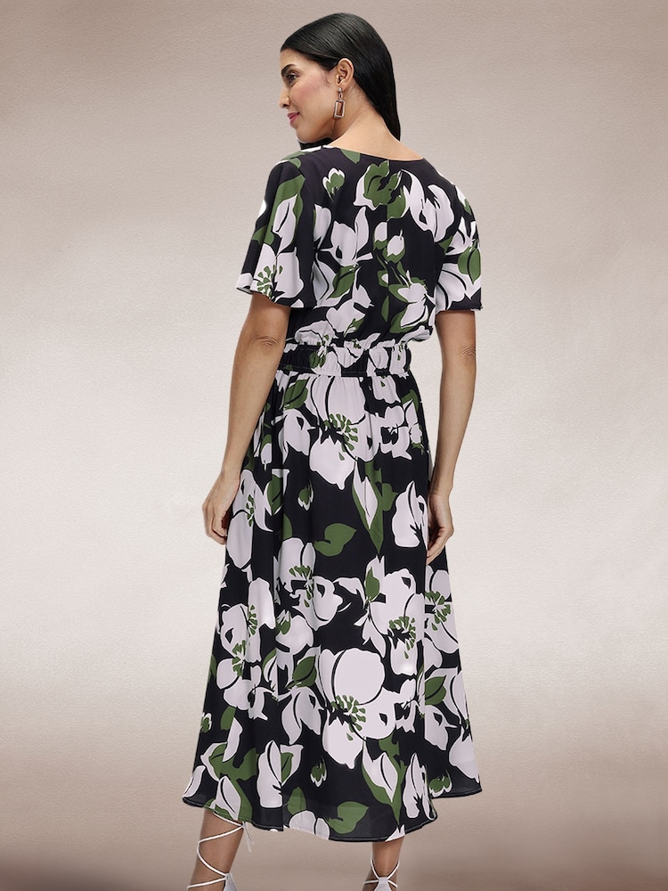 Hot Squash Chiffon Black Midi Dress - Image 4 of 4 Hot Squash Chiffon Black Midi Dress - Image 4 of 4