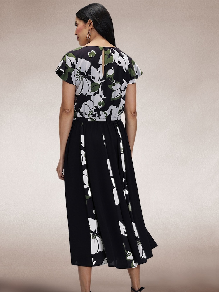 Hot Squash Pleated Black Midi Dress - Image 3 of 4