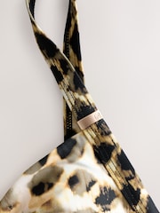 Yellow/Cream Leopard Shaping Tummy Control Swimsuit - Image 8 of 9