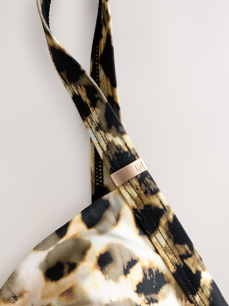 Yellow/Cream Leopard Shaping Tummy Control Swimsuit - Image 8 of 9