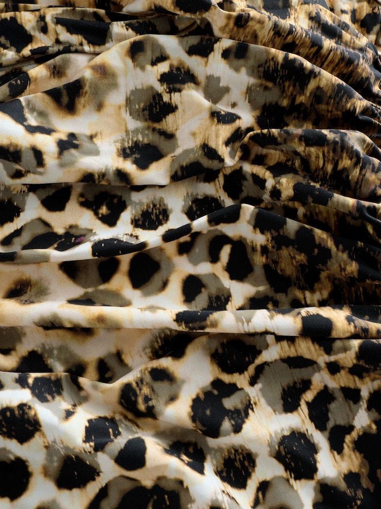 Yellow/Cream Leopard Shaping Tummy Control Swimsuit - Image 9 of 9