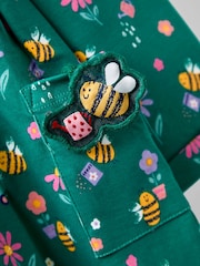 أخضر - JoJo Maman Bébé Button Front Printed Pet In Pocket Dress - صورة 4 من 4