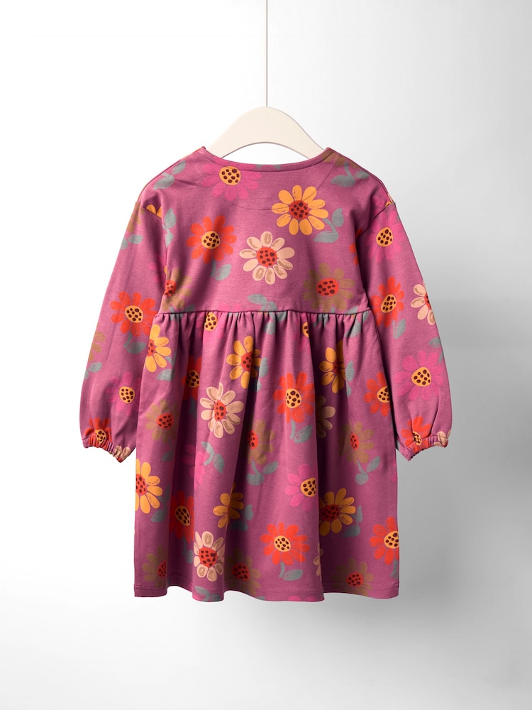 JoJo Maman Bébé Pink Button Front Printed Dress - Image 2 of 4 JoJo Maman Bébé Pink Button Front Printed Dress - Image 2 of 4