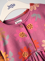 JoJo Maman Bébé Pink Button Front Printed Dress - Image 3 of 4