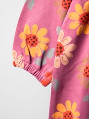 JoJo Maman Bébé Pink Button Front Printed Dress - Image 4 of 4