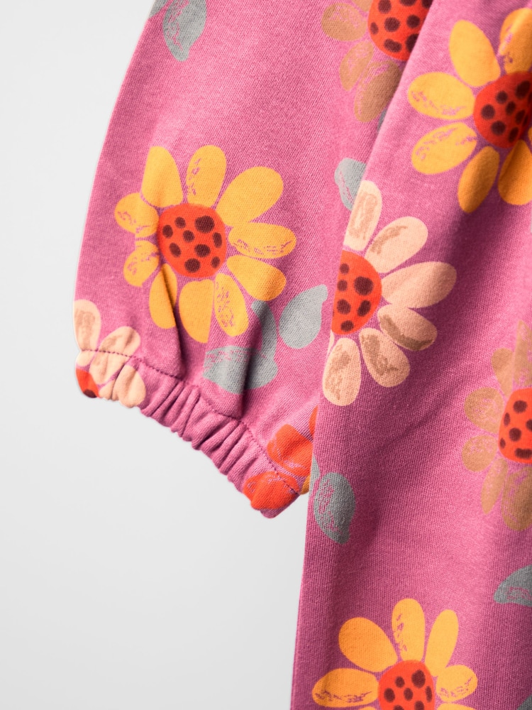 JoJo Maman Bébé Pink Button Front Printed Dress - Image 4 of 4 JoJo Maman Bébé Pink Button Front Printed Dress - Image 4 of 4