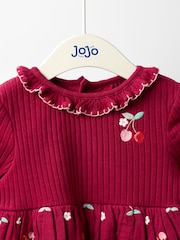 Jojo Maman Bébé Red Emb Dress - Image 3 of 5