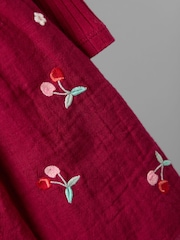 Jojo Maman Bébé Red Emb Dress - Image 4 of 5