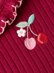 Jojo Maman Bébé Red Emb Dress - Image 5 of 5