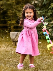 JoJo Maman Bébé Pink Embroidered Rib Cheesecloth Dress - Image 5 of 11