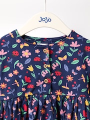 طبعة دعسوقة لون أزرق كحلي - فستان بأكتاف منسدلة وطبعة وجيب للحيوانات الأليفة من JoJo Maman Bébé - صورة 2 من 4