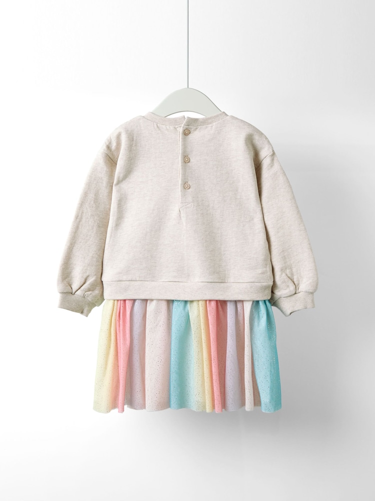 لون طبيعي - JoJo Maman Bébé Appliqué Tulle Sweat dress - صورة 2 من 5 لون طبيعي - JoJo Maman Bébé Appliqué Tulle Sweat dress - صورة 2 من 5