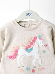 لون طبيعي - JoJo Maman Bébé Appliqué Tulle Sweat dress - صورة 3 من 5