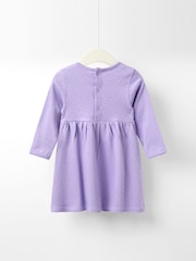 JoJo Maman Bébé Purple Light Spot Printed Jersey Dress - Image 2 of 4