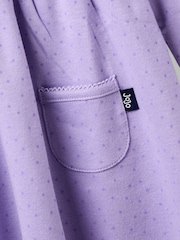 JoJo Maman Bébé Purple Light Spot Printed Jersey Dress - Image 4 of 4