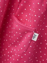 JoJo Maman Bébé Pink Spot Printed Jersey Dress - Image 3 of 4