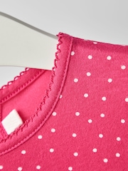 JoJo Maman Bébé Pink Spot Printed Jersey Dress - Image 4 of 4