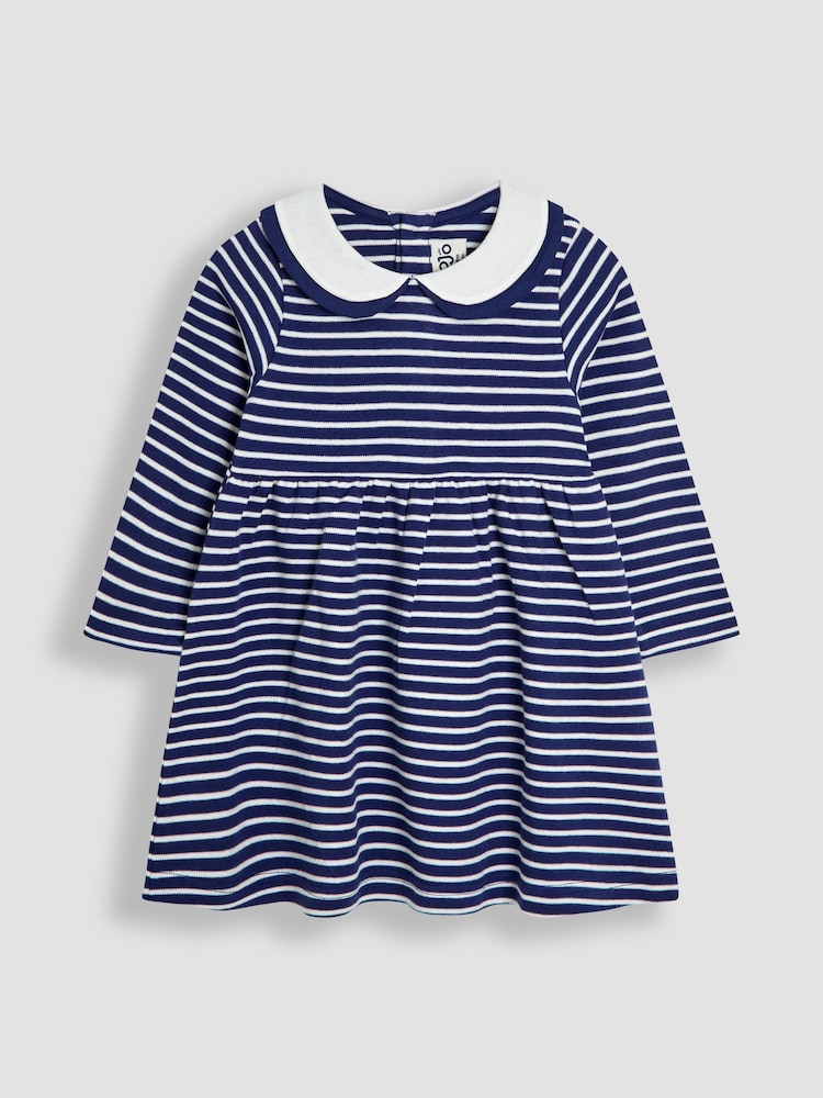 JoJo Maman Bébé Peter Pan Collar Jersey Dress - Bild 1 von 3