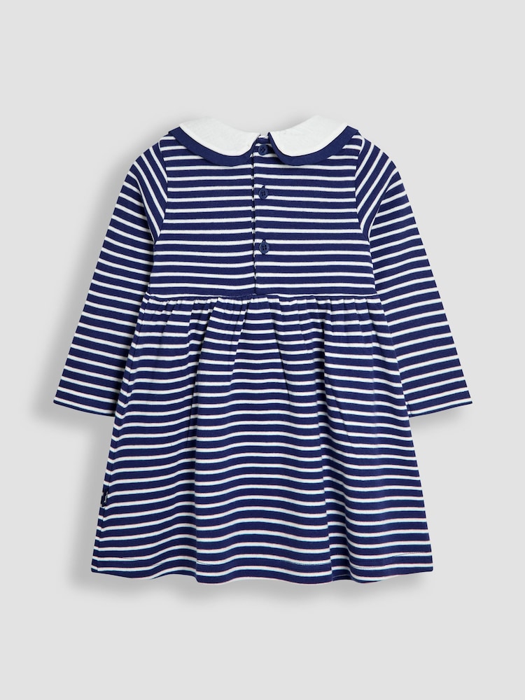 JoJo Maman Bébé Peter Pan Collar Jersey Dress - Bild 2 von 3