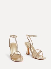Linzi Gold Entice Diamante Embellished Strappy Heeled Sandals - Image 3 of 5