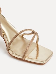 Linzi Gold Entice Diamante Embellished Strappy Heeled Sandals - Image 5 of 5