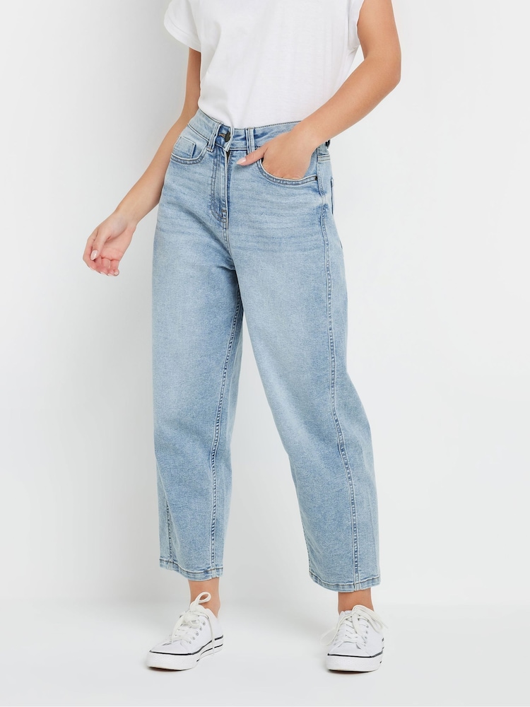 M&Co Blue Lightwash Tapered Jeans - Image 1 of 9