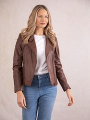 Lakeland Leather Tan Tarn Biker Jacket - Image 3 of 8