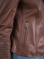 Lakeland Leather Tan Tarn Biker Jacket - Image 7 of 8