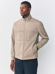 Neutral Shower Resistant Padded Twill Utility Jacket - Image 1 of 10
