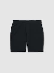 Темно-синий - Reiss Sketch Cotton-Linen Tailored Shorts - Изображение 2 из 6