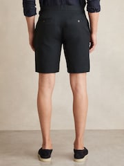 Темно-синий - Reiss Sketch Cotton-Linen Tailored Shorts - Изображение 5 из 6