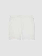 Песочный - Reiss Sketch Cotton-Linen Tailored Shorts - Изображение 2 из 7