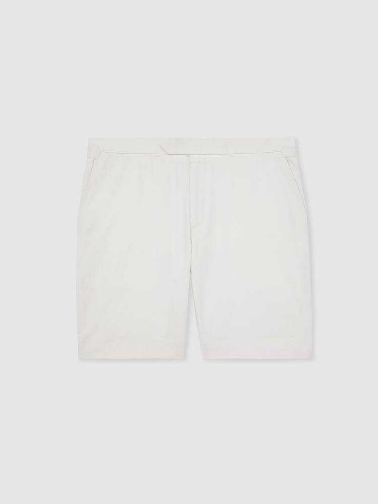 Песочный - Reiss Sketch Cotton-Linen Tailored Shorts - Изображение 2 из 7