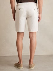 Песочный - Reiss Sketch Cotton-Linen Tailored Shorts - Изображение 5 из 7