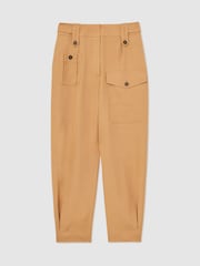 Reiss Tan Lauren Atelier Tapered Cargo Trousers - Image 2 of 5