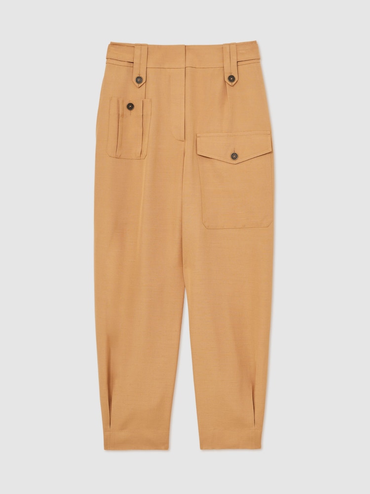 Reiss Tan Lauren Atelier Tapered Cargo Trousers - Image 2 of 5