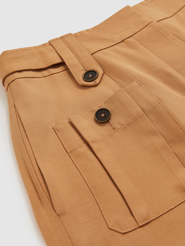 Reiss Tan Lauren Atelier Tapered Cargo Trousers - Image 5 of 5