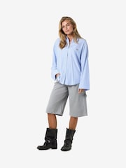NOISY MAY Blue Striped Oversized Shirt - Image 6 of 6