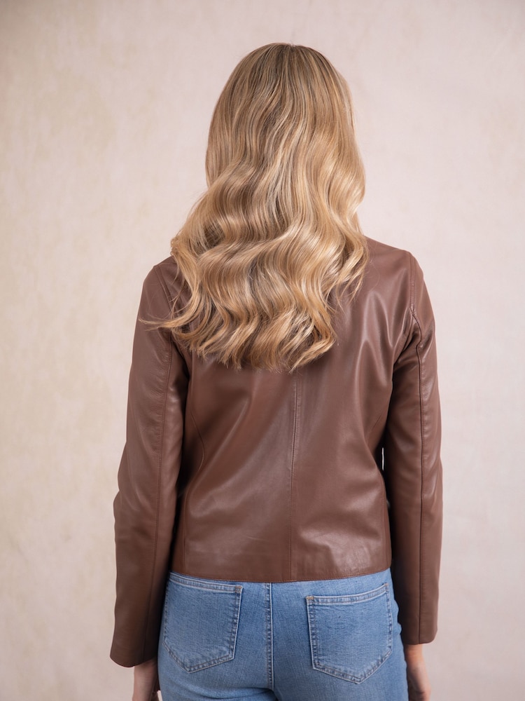 Lakeland Leather Brown Lindal Button Down Jacket - Image 8 of 8